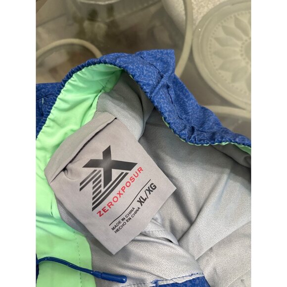 ZeroXposur Mens XL Blue Swim Trunks With Pockets Drawstring Waist & Side Zipper - Picture 3 of 5